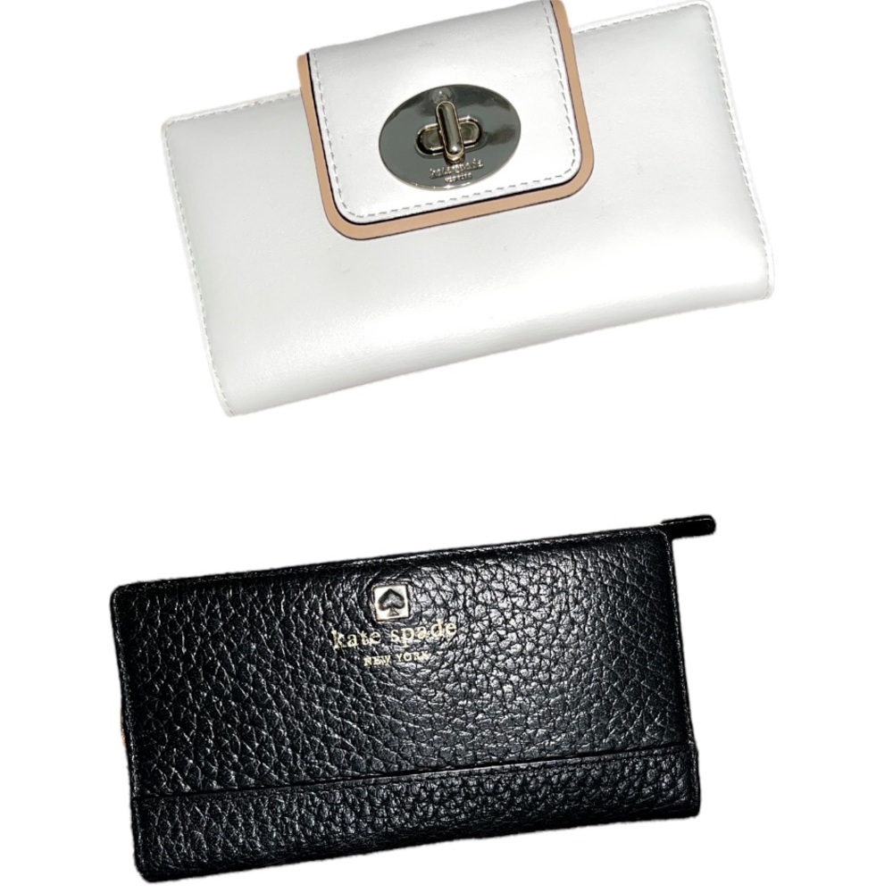 Kate Spade wallets bundle white & black button close and turn lock close leather
